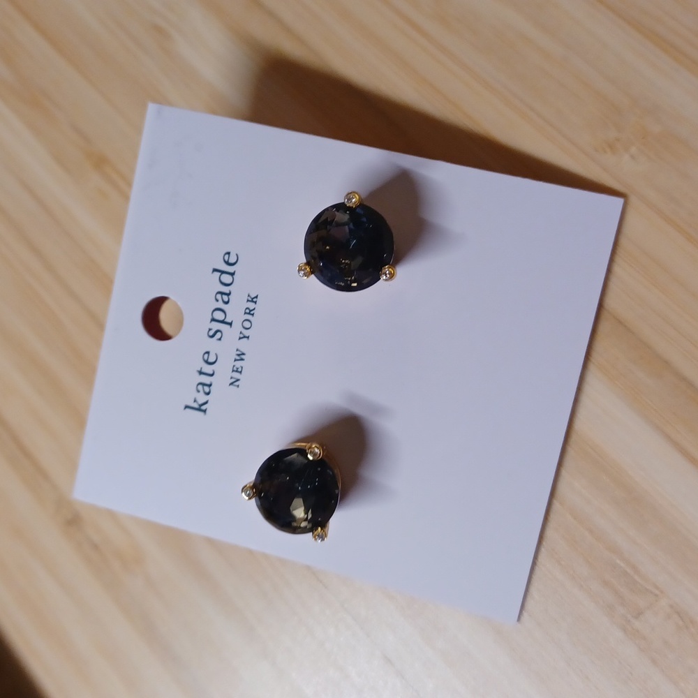 NWT Kat Spade Earrings Black Studs